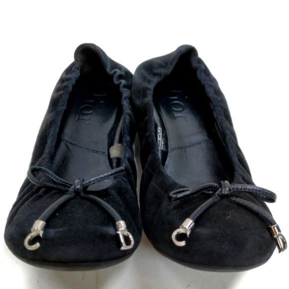 CHRISTIAN DIOR FLATS WOMEN BLACK SUEDE - Picture 2 of 9